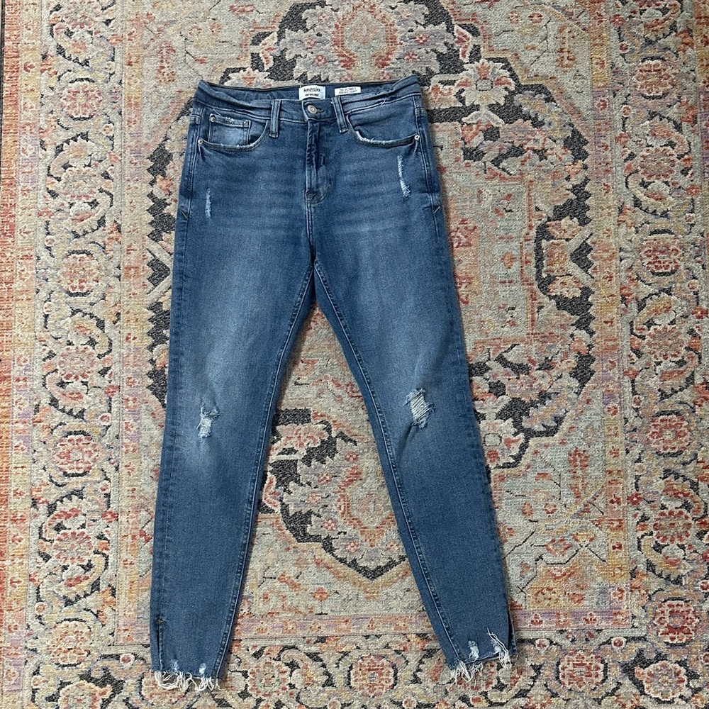 Kensie Dark Blue Distressed Skinny Jeans
